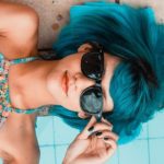 blue hair girl ready to be a cam model