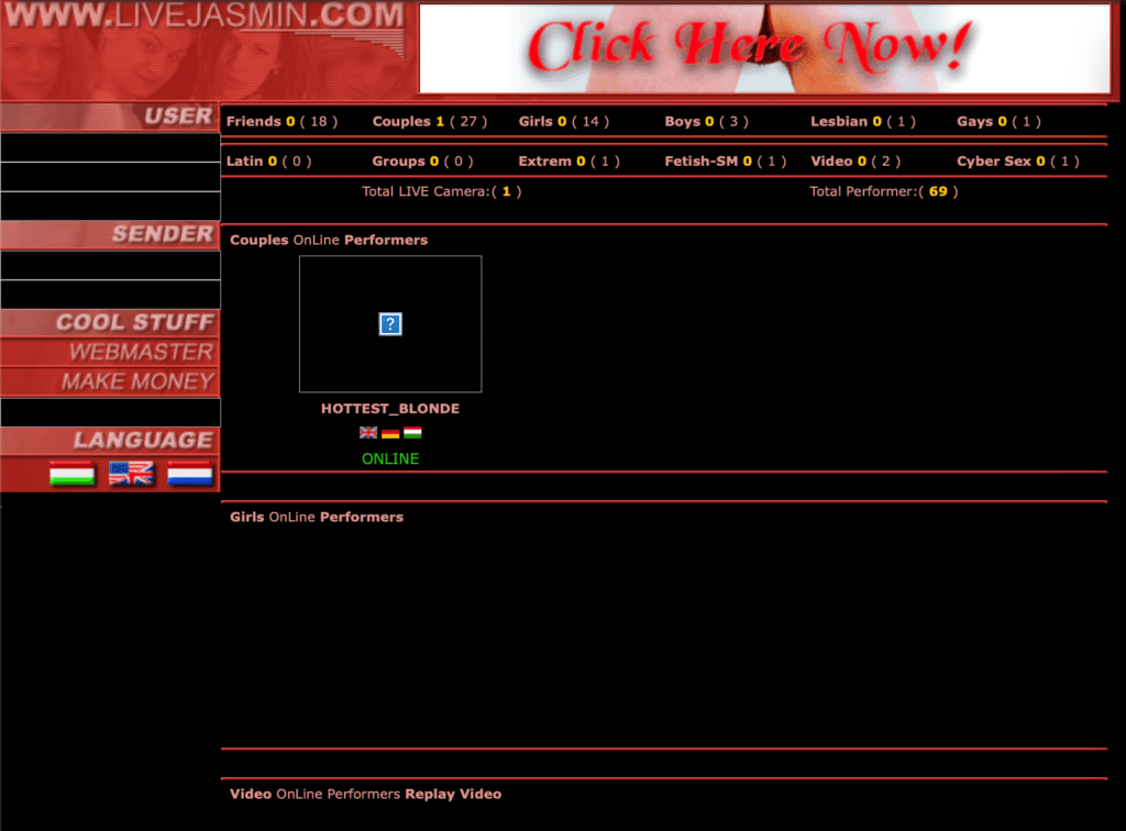 first landing page of livejasmin from 2002